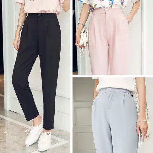 Брюки-султанки женские до щиколотки модные штаны-султанки с завышенной