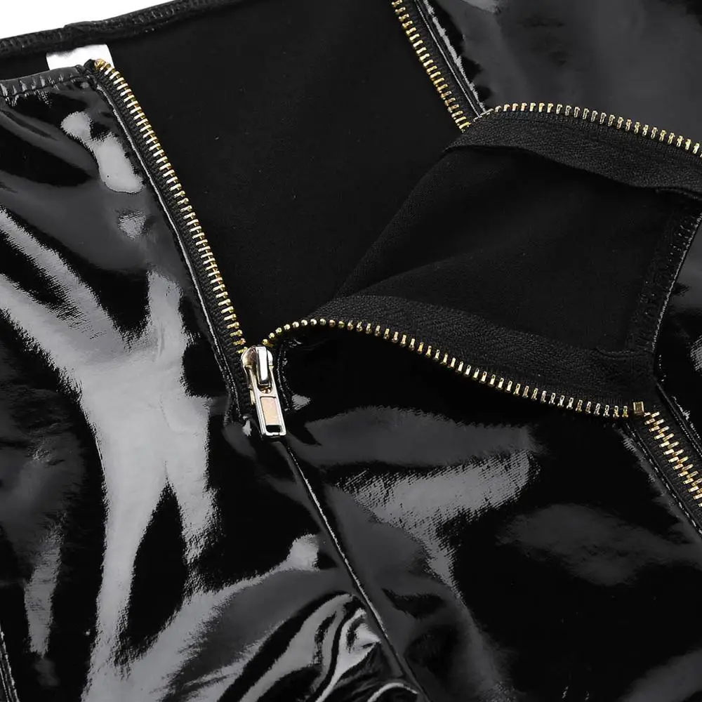 Сексуальные женские кожаные мини-шорты блестящие Светоотражающие спортивные