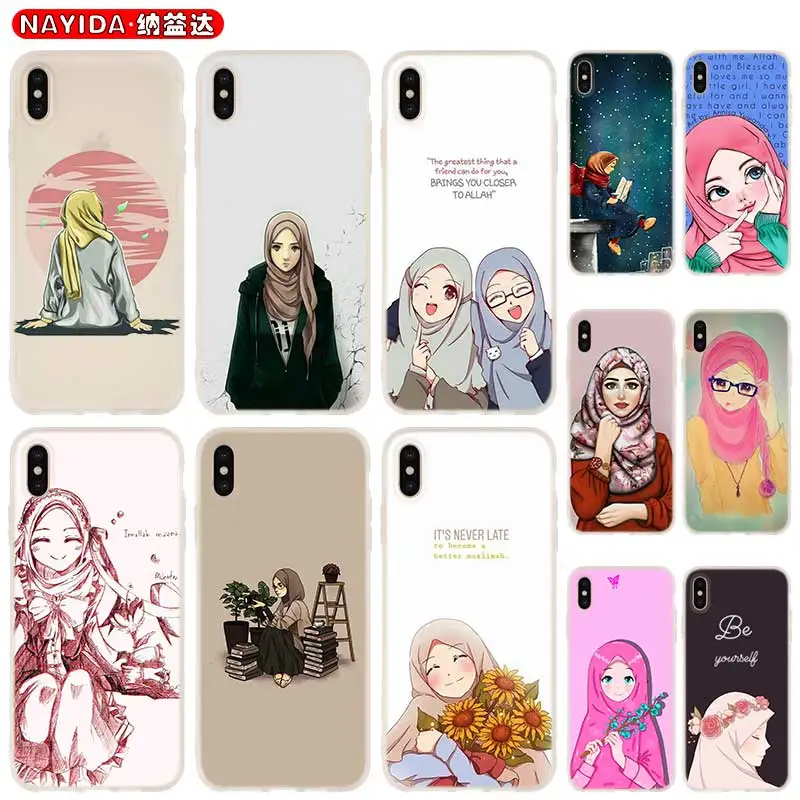 Мягкий чехол для iPhone 12 11 Pro X XS Max XR 6 7 8 G Plus SE 2020 5 S красивый мусульманских девушек и