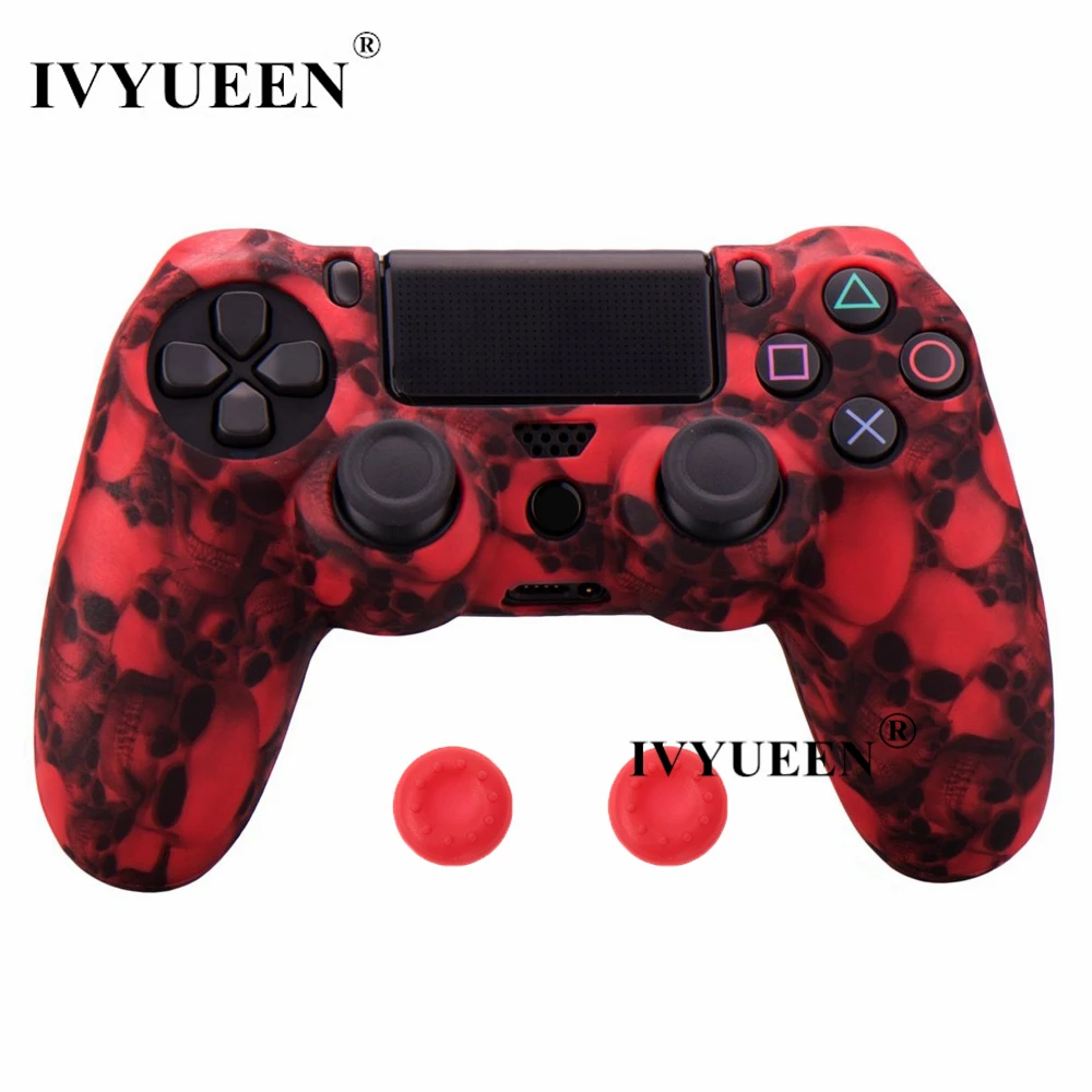 IVYUEEN 44 цвета силиконовый Камуфляжный защитный чехол для sony Dualshock 4 PS4 DS4 Pro тонкий контроллер ручки джойстик колпачки