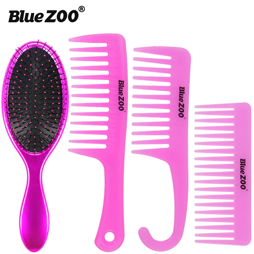 4 комплекта голубой зум-гребень ярких цветов 3 цвета большая Расческа с широкими