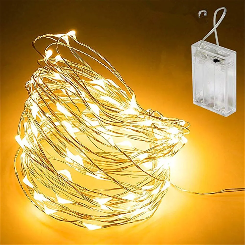 Рождественская светодиодная гирлянда с питанием от батарейки АА 5 м 10 2