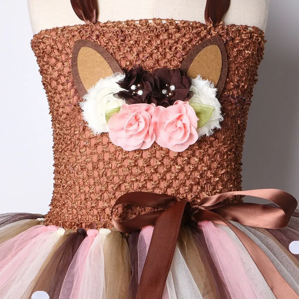 Рождественский костюм оленя для девочек платье пачка на день рождения ролевые