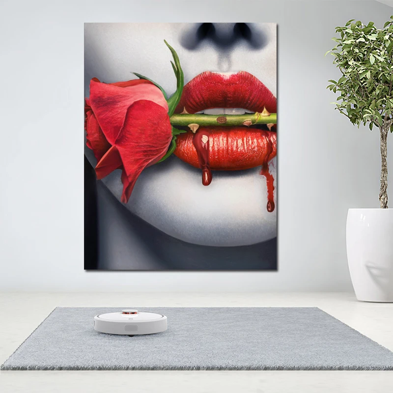 Декоративная Картина на холсте искусство детской стены с красными розами для