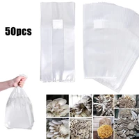 50pcs pvc musroom grow bag spawn grow bags cultivation bag sealable garden supply 180350mm for fungus grains