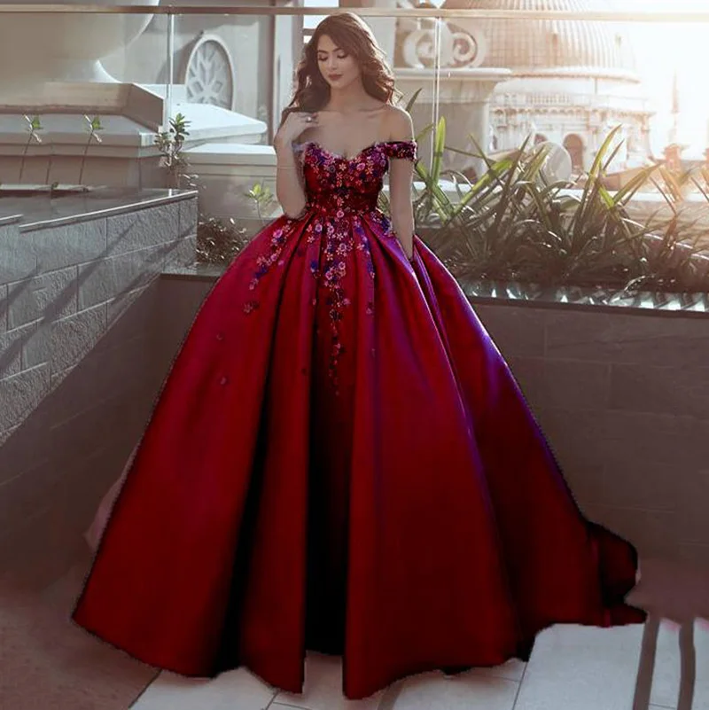 Lorie Розовые Свадебные платья Бальные платья Vestido de novia атласные с открытыми плечами Свадебные платья невесты Бохо многоцветные