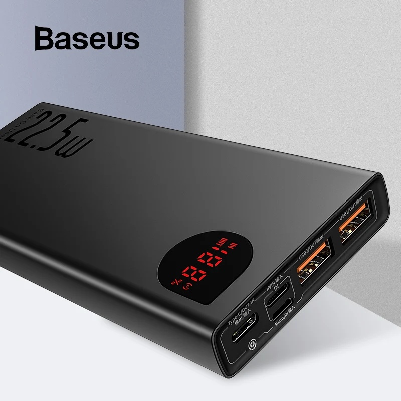Baseus 20000 мАч Внешний аккумулятор с PD3.0 Быстрая зарядка для iPhone Быстрая зарядка 4,0 Supercharge внешний аккумулятор для Xiaomi huawei P30 Pro