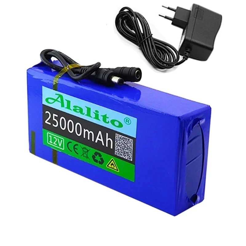 High Quality Super Rechargeable Portable Lithium-ion Battery DC 12V 25000mAh With US or EU Plug 12.6v 25Ah battery pack+charger |