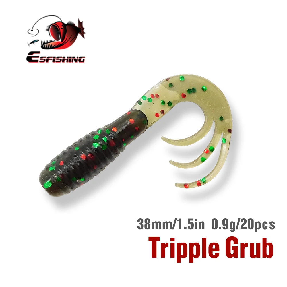 KESFISHING Fishing Soft Lure TRIPPLE GRUB 38mm 0.9g 20pcs Pesca Fish product China | Спорт и развлечения