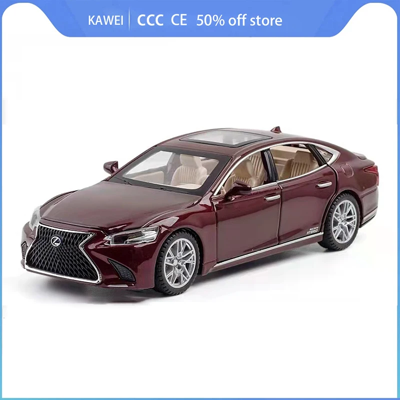 

Модель автомобиля из сплава с имитацией силы, 1:32, Lexus LS500h, декоративные игрушки для детей, коллекция подарков, 6 открытых искусственных автомобилей