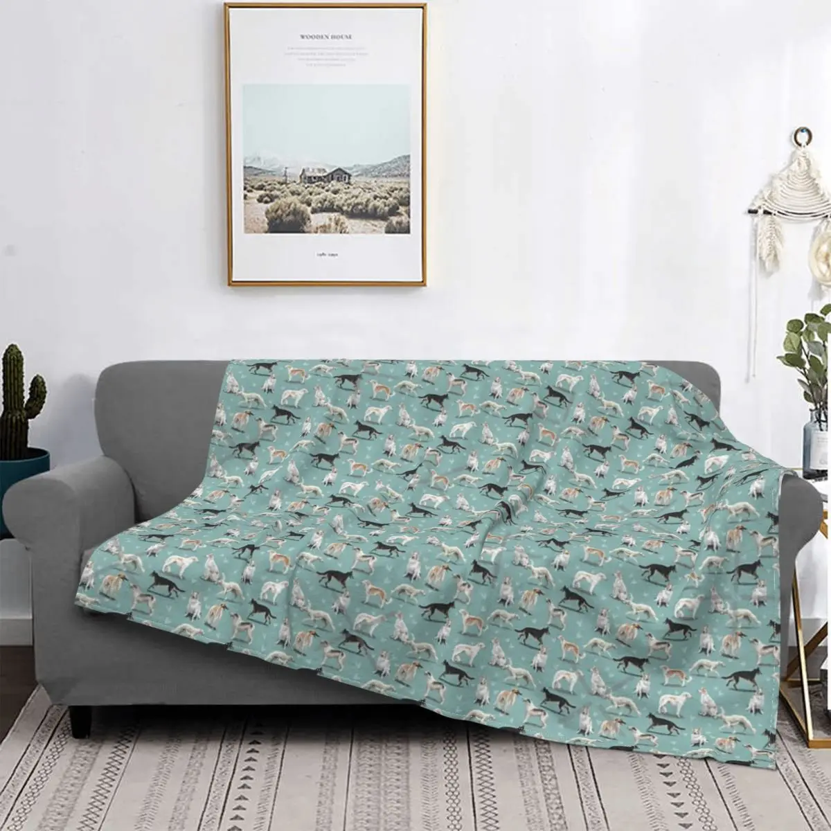

The Borzoi-colcha a cuadros para cama, manta de muselina, colcha, 220x240
