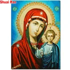 Алмазная 5d Вышивка Богородицы и ребенка, сделай сам, полноразмерная круглая алмазная, мозаичная, религиозная молитвенная картина,