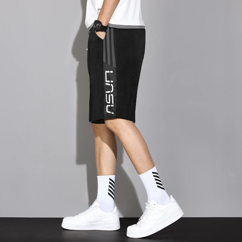 

Five Point Shorts Men'S Trend Versatile Splicing Casual Beach Pants Summer Boys Students Korean Loose Straight Sports Trousers