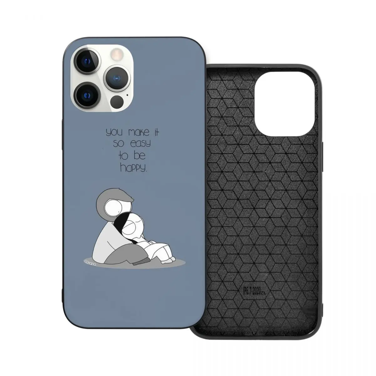 

Easy To Be Happy PC Glass TPU Phone Case for iPhone 13 12 11 Xs Xr X Pro Max Mini 7 8 Se2 Plus 6 6S