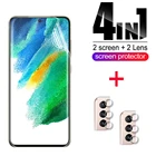 4IN1 полное покрытие гидрогель пленка для Samsung Galaxy S21 FE S21 ультра s21 Plus протектор экрана из закаленного стекла набор фильтров для объектива камеры для 21 Ультра fe s21 +