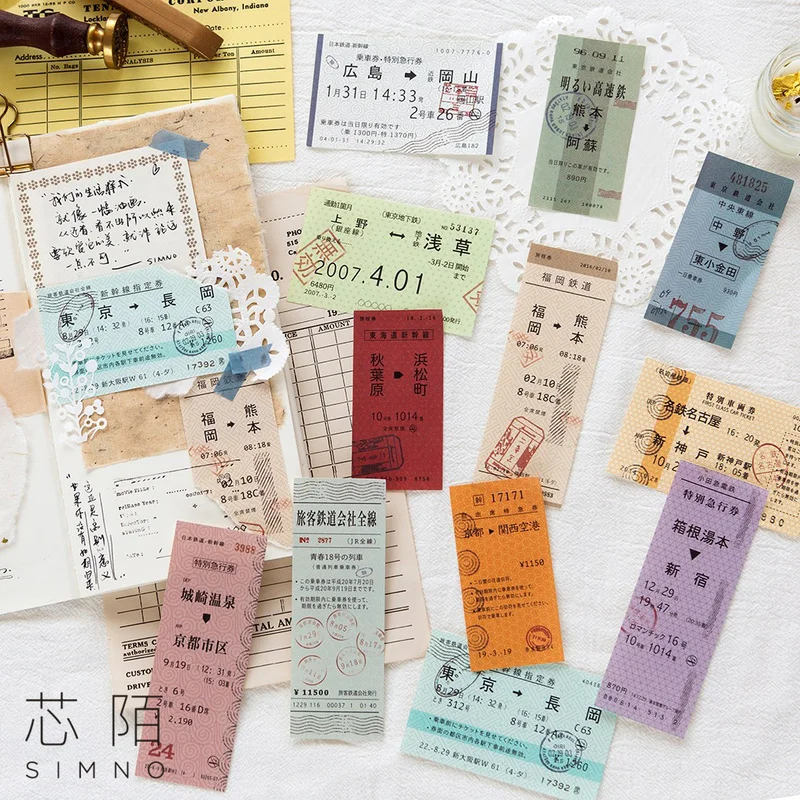 100 Sheets/set Vintage Memo Pad Japanese Ticket Pattern Can Be Torn DIY Diary Journal Ablum Retro Decoration Paper |