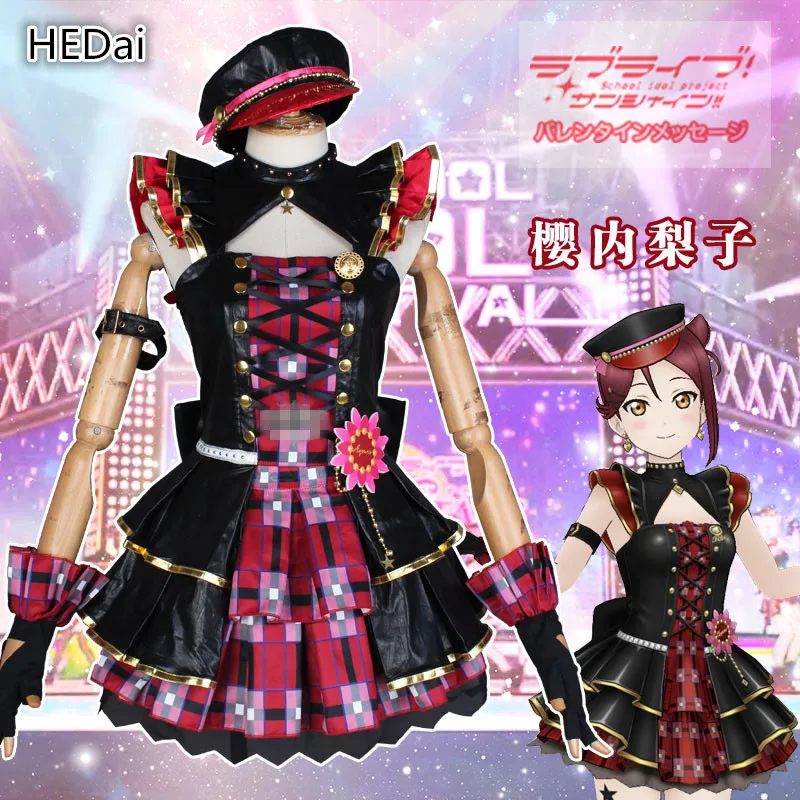 

Customsized! Aqours Lovelive Sunshine Sakurauchi Riko Wake up, Challenger! Cosplay Costume Christmas Dress Woman Singing Outfits