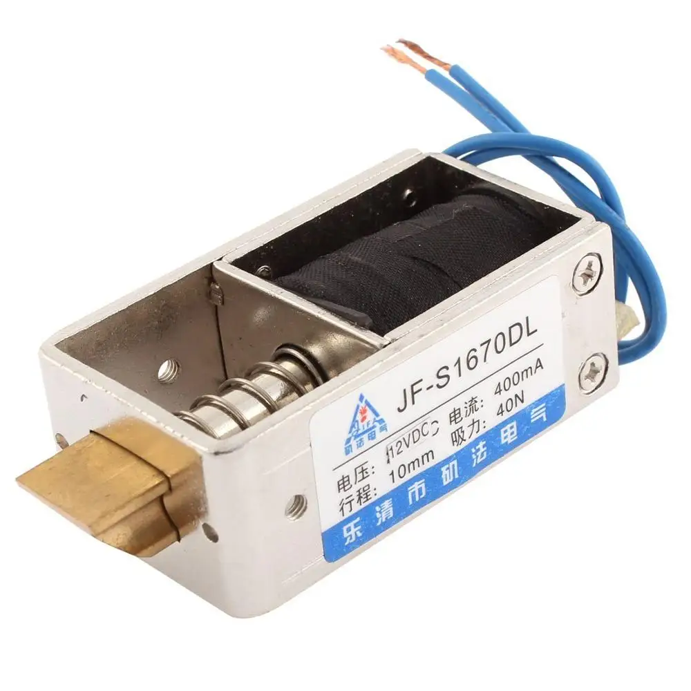 DC 12V 400mA 10 мм ход 40N сила открытая рама привод дверной замок электромагнитный Электромагнит JF-S1670DL