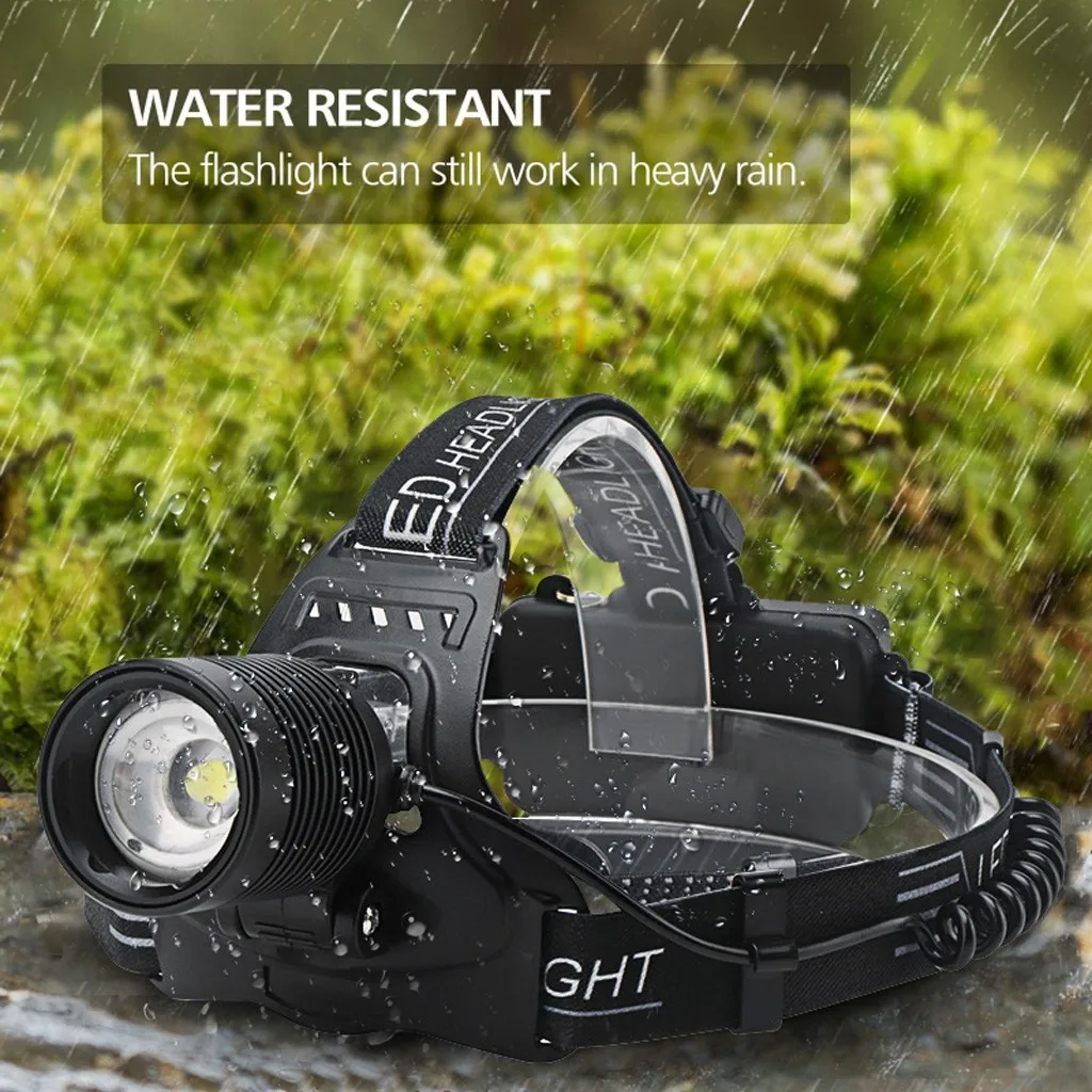 XHP70 LED Headlamp Headlight Reachargable Zoom Torch Lamp 18650 Zoomable Head Light фонарик налобный | Лампы и