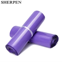 sherpen 50pcs purple waterproof pe material mail bag printed poly mailer packaging envelopes with self seal courier storage bags