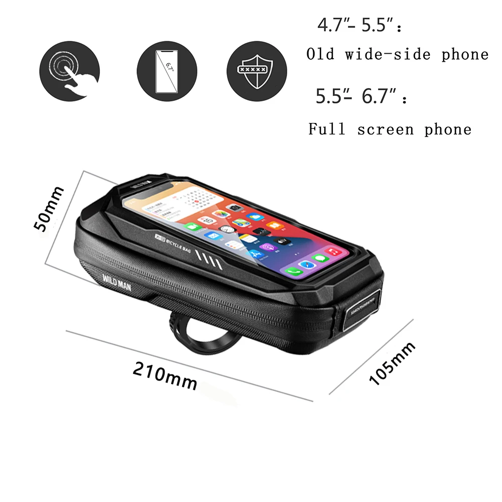 

WILDMAN Bicycle Bag Waterproof Front Frame Mount Bike Bag Touchscreen Phone Holder Bag Case Cycling MTB Pack Bicycle Accessories