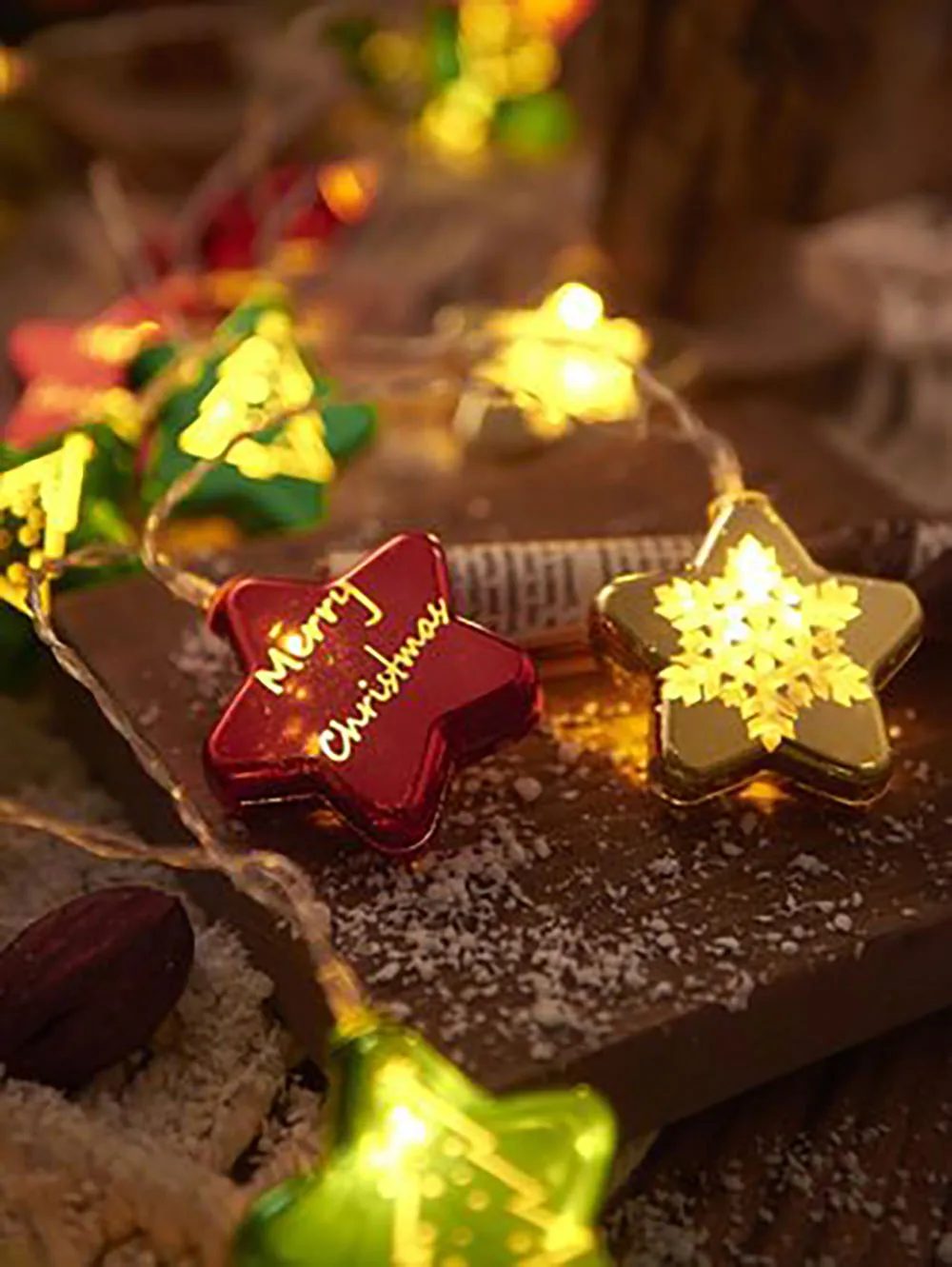 

Светодиодные украшения для рождественской елки, светсветильник льник для фестиваля, маленькая Гирлянда, украшения для вечевечерние, Гирлянда