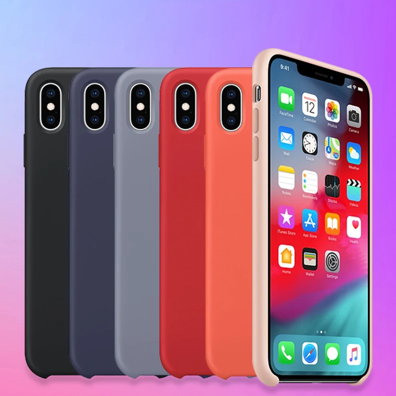 Официальный силиконовый чехол для iPhone 11 Pro MAX XR X Xs MAX чехол s для apple iPhone 7 8 Plus 6 6s 5 5S SE чехол с логотипом