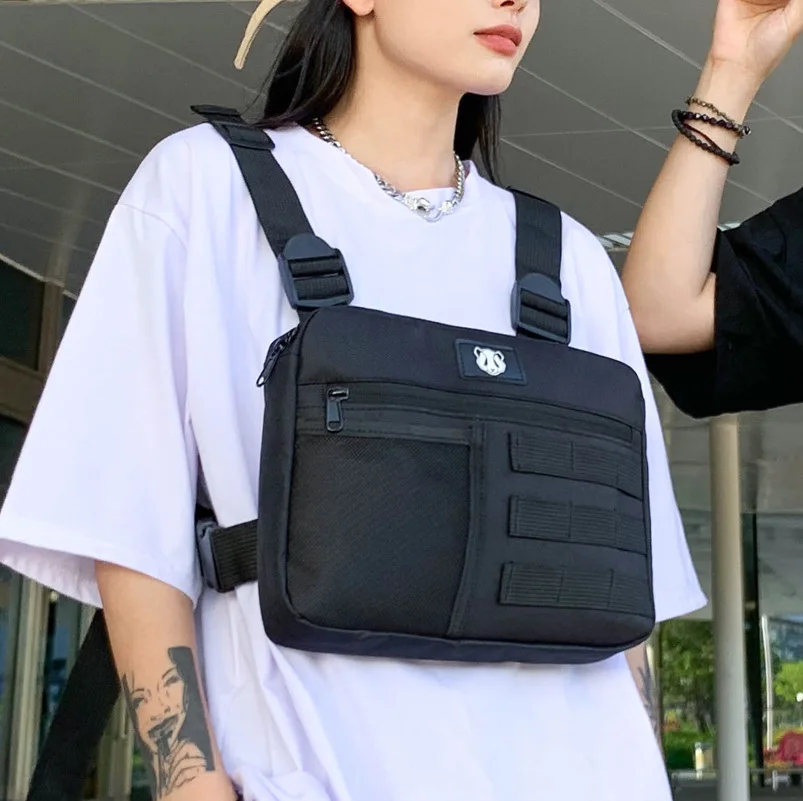 Chest-Rig Bag Men Hip-Hop Streetwear Waist Bag Adjustable Men Tactical Chest Bags Fanny Pack Boy Travel Kanye Waistcoat Male