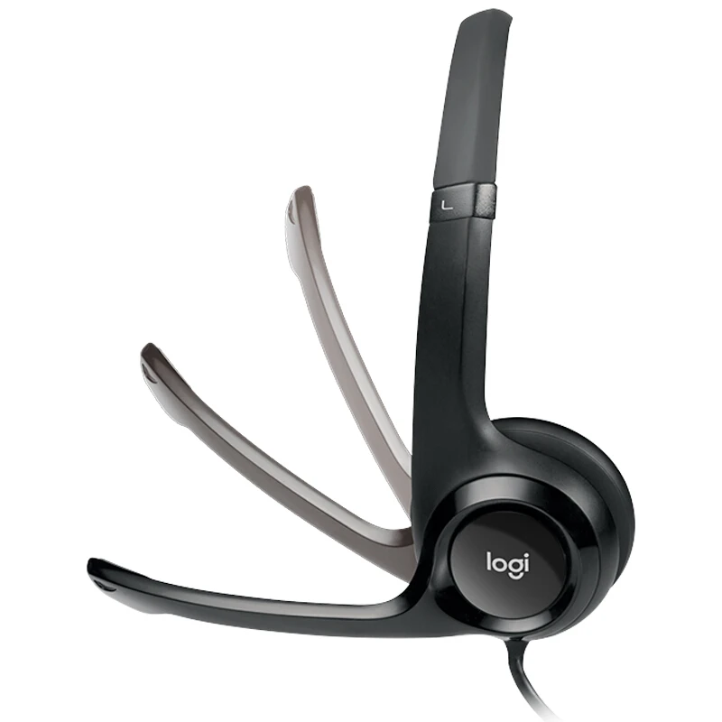 Оригинальная Проводная компьютерная гарнитура Logitech H390 с микрофоном складные