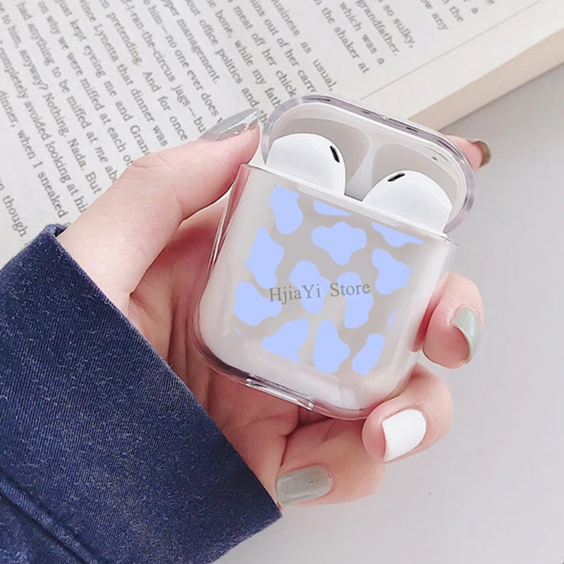 

Moo cow print Color pattern Earphone Case For Apple AirPods 1 2 Soft TPU Transparent Cover For Airpods Accessories