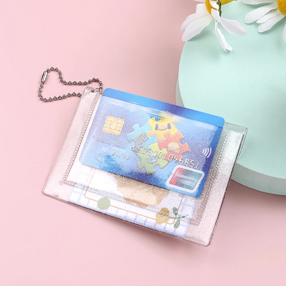 

Новинка 2021, модный прозрачный водонепроницаемый Женский чехол для карт, держатель для карт, сумка для кредитных карт, маленький кошелек для ...