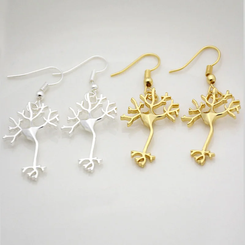 Серебряная в стиле бохо Цвет черепно мозговой нерв сотовый висячие серьги Brinco