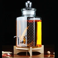 sealing lead free glass jar with tap wine bottle juice cans with faucet sparkling wolfberry goji fruit wine bottles 5l10l