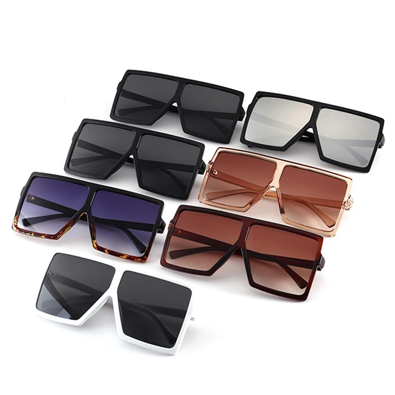 

Oversized Shades Woman Sunglasses Black Fashion Square Glasses Big Frame Sunglasses Vintage Retro Glasses Unisex oculos feminino