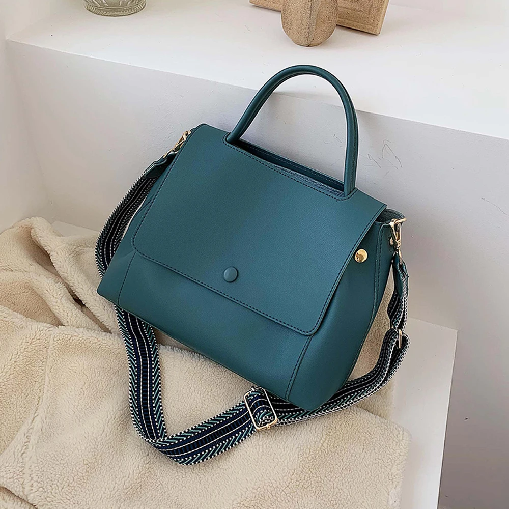

Solid Color Leather Crossbody Bags For Women 2020 Fashion Shoulder Messenger Bag Lady Large Capacity Travel Handbags and Purse