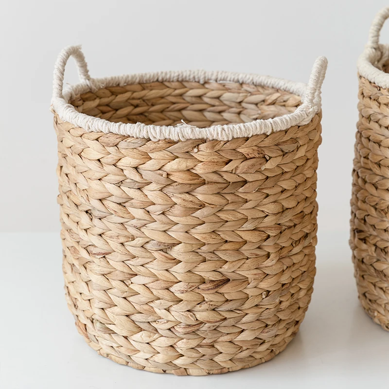 Корзина для цветов с зеленой корзиной нордическая японская соломенная корзина