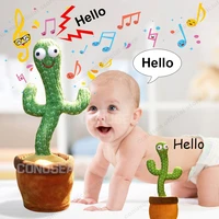 2022 dancing cactus 120 song speaker talking usb charging voice repeat plush cactu dancer toy talk plushie stuffed toys for