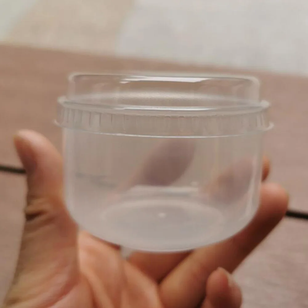 

50 Sets Baking Pudding Cup High Temperature Resistant Japenese Pudding beaker with Lid (Transparent)