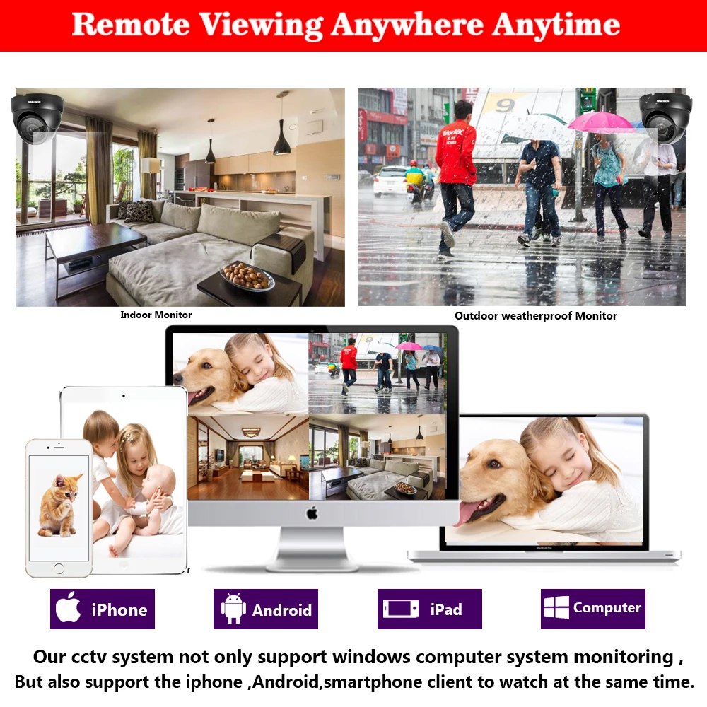 H.265 HD 1080P 5MP 8CH CCTV система безопасности AHD DVR комплект 8*4 Мп 2560*1440p камера безопасности для помещений и улицы
