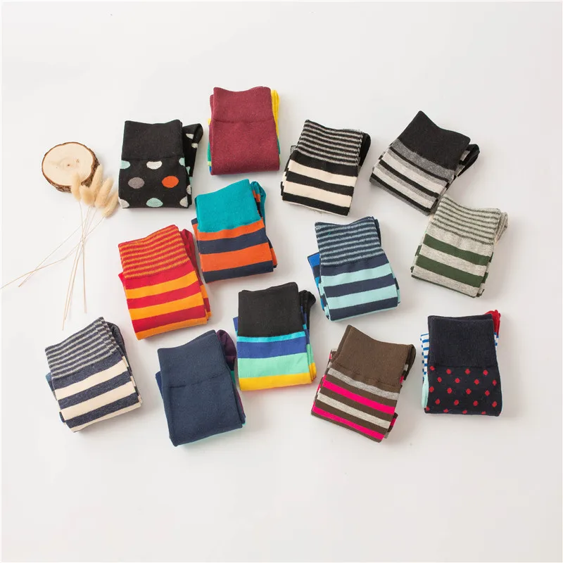 Peonfly брендовые хлопковые мужские носки винтажные полосатые цветные летние