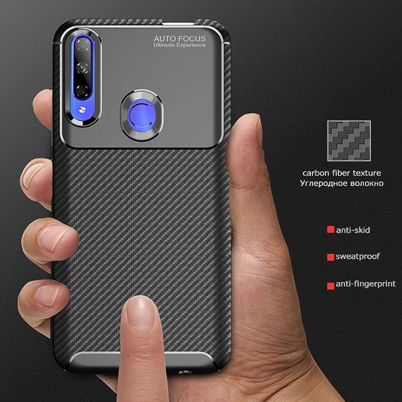 Чехол для huawei Honor 9X чехол глобальная версия углеродное волокно Мягкий