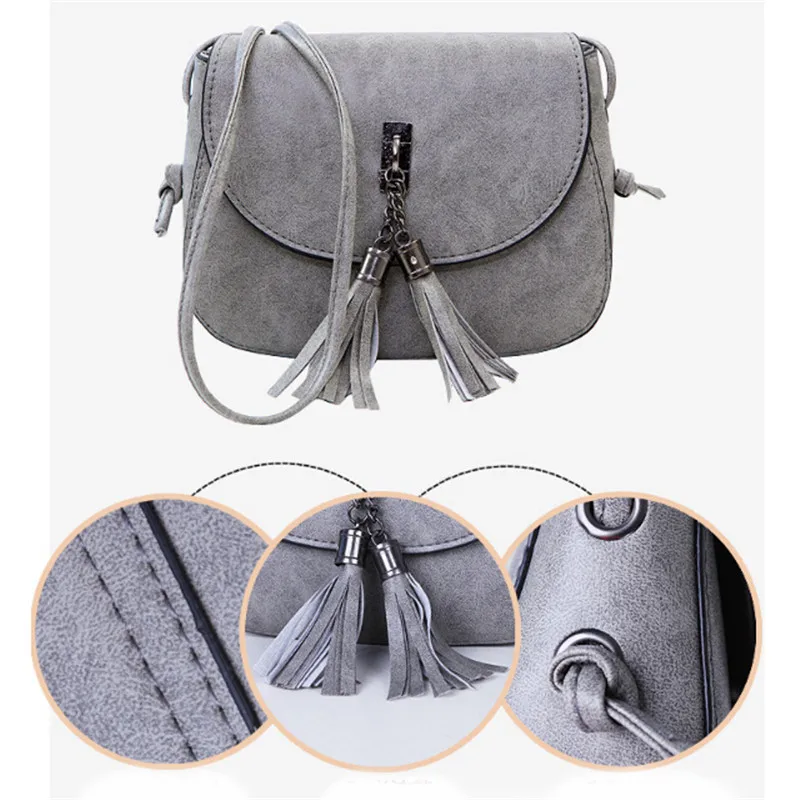 

1Pcs New Arrival Women Tassel Messenger Bags Vintage Designer Handbags High Quality Shoulder Bag CrossBody Bag Bolsas Feminina