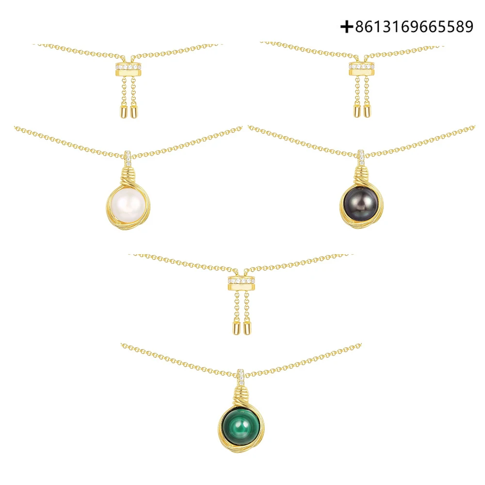 

100% original high quality 1:1 copy Peacock lime white pearl necklace Female fashion pop jewelry free postage factory direct sal