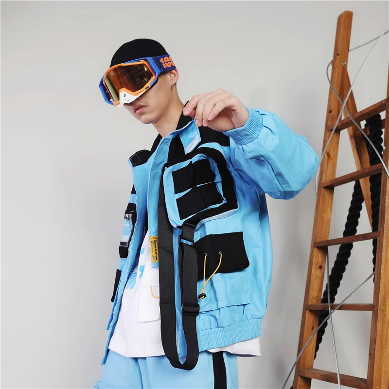 Карго куртка в уличном стиле Techwear мужские осенние куртки и пальто