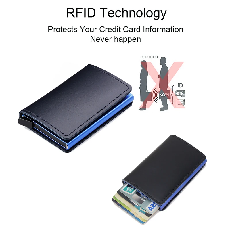 DIENQI мужские кошельки из натуральной кожи металлический Анти RFID кражи
