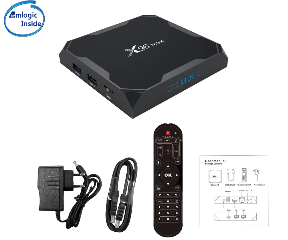 Android BOX X96 Max Android 8,1 Smart tv H265 STB Amlogic S905X2 четырехъядерный DDR4 4 ГБ 32 ГБ 2 Гб 16 Гб 5G 1000M WiFi 4K lcd USB3 BT4