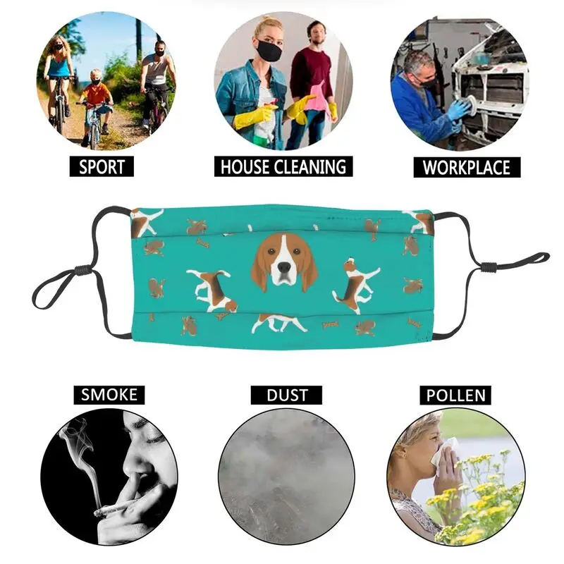 

Beagle Adjustable Face Mask Unisex Pet Dog Custom Design Anti Haze Dustproof Protection Cover Respirator Mouth-Muffle