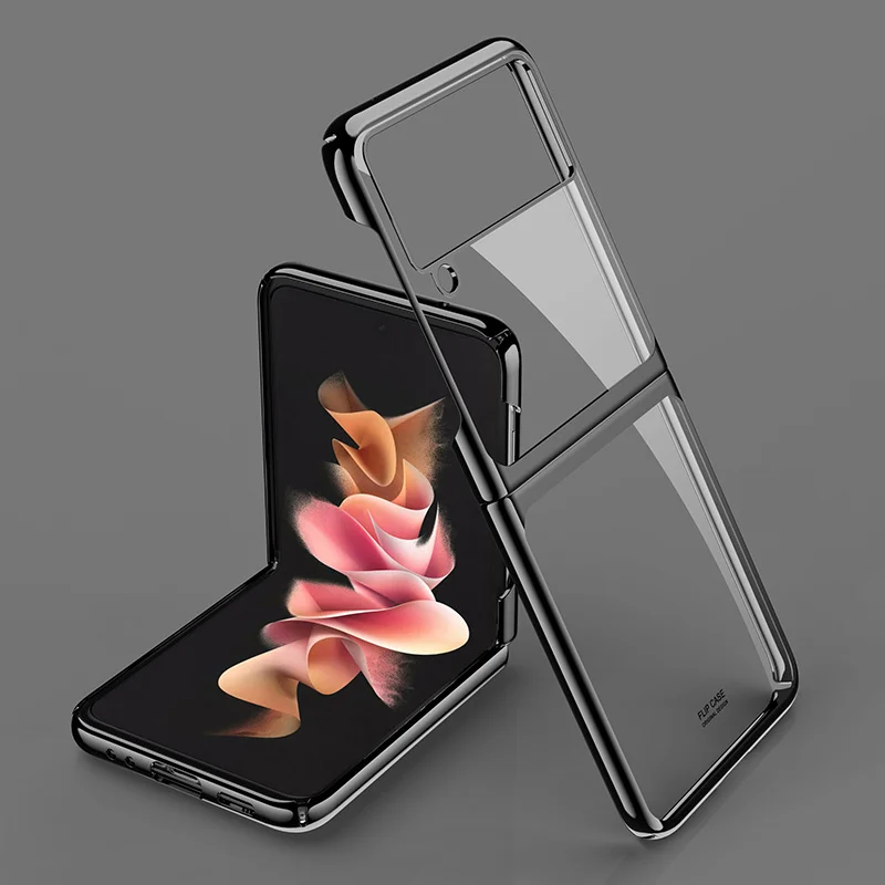 

Clear Electroplating PC Phone Case for Samsung Galaxy Z Flip3 Flip 3 Mirror Reflective Material back cover for samsung z flip 3