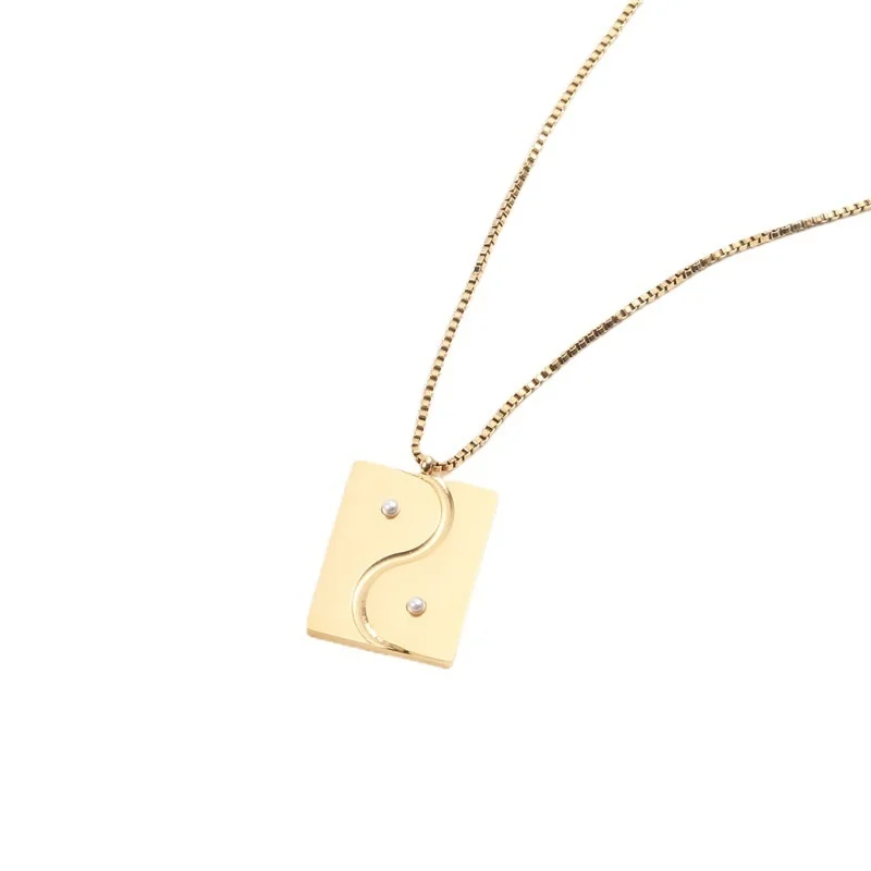 

Minimalist Amulet Pendant Female Necklace Chain Neck Stainless Steel For Women Luxury Trends Aesthetic Accessories Jewelry