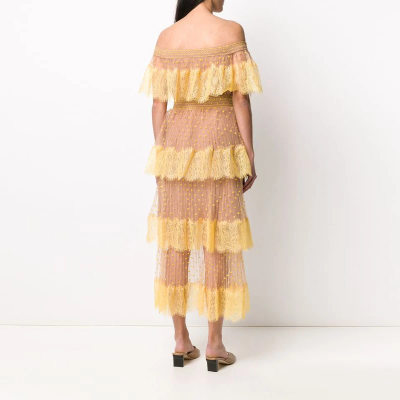 Подиумное дизайнерское милое платье в горошек Новинка лета 2020 женские